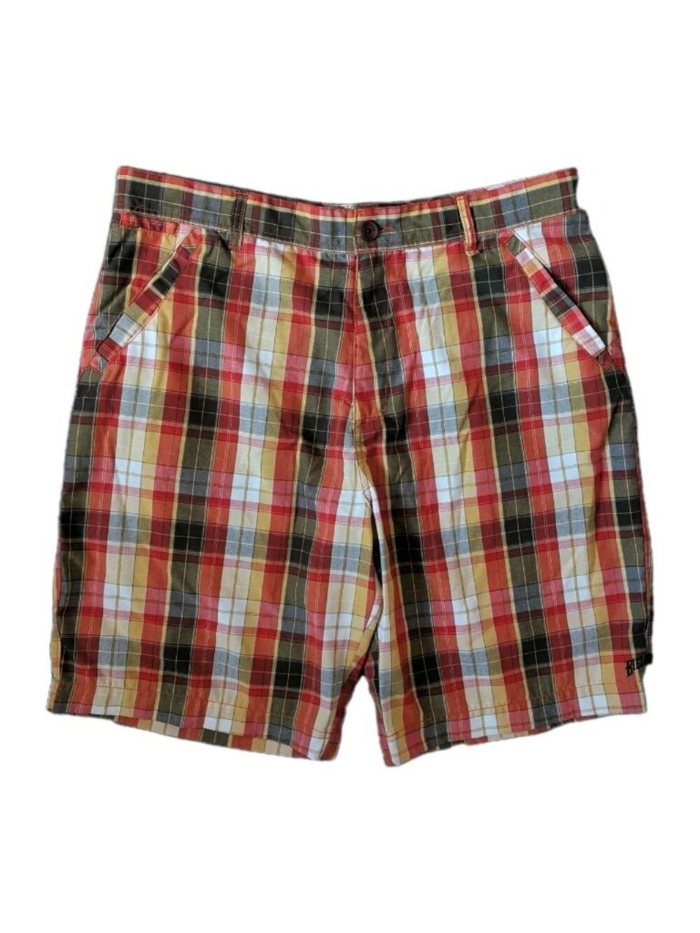 Vintage Billabong Shorts Men W38" Orange Plaid Baggy Long Skater Surf Grunge